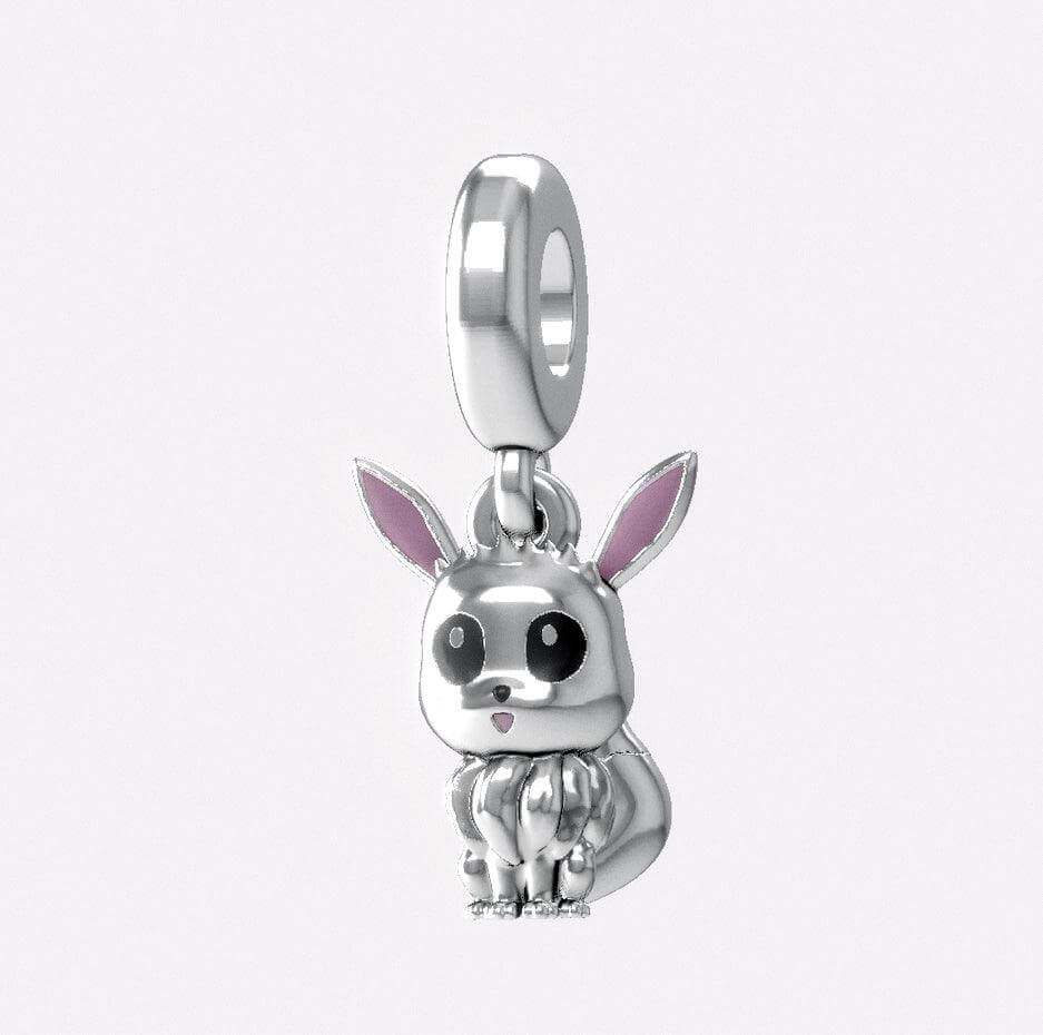 Eevee Pokemon Pandora Fit Charm Necklace, 925 Sterling Silver - Trendolla Jewelry
