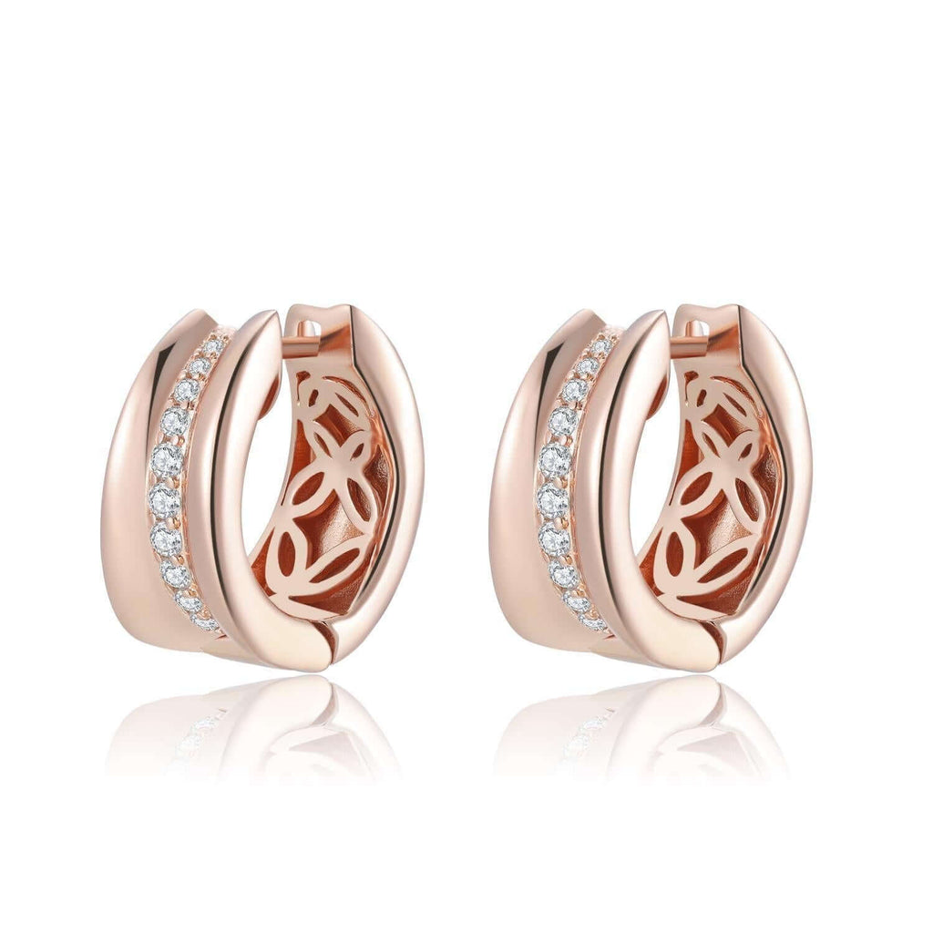 Trendolla Jewelry: Elegent 925 Sterling Silver 18K Rose Gold Plated Earrings - Trendolla Jewelry