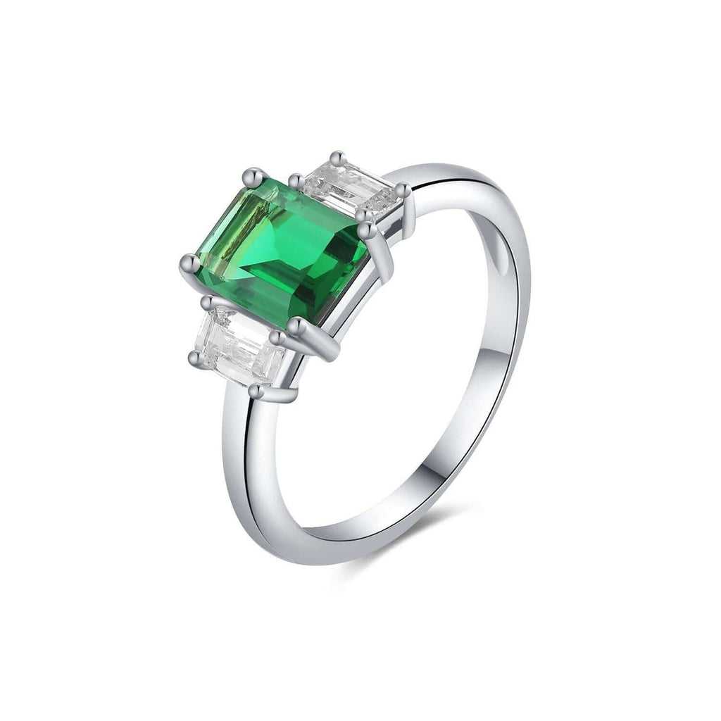 Emerald Cubic Zirconia Diamond Wedding Ring Designed by Tanin Dehkhoda - Trendolla Jewelry