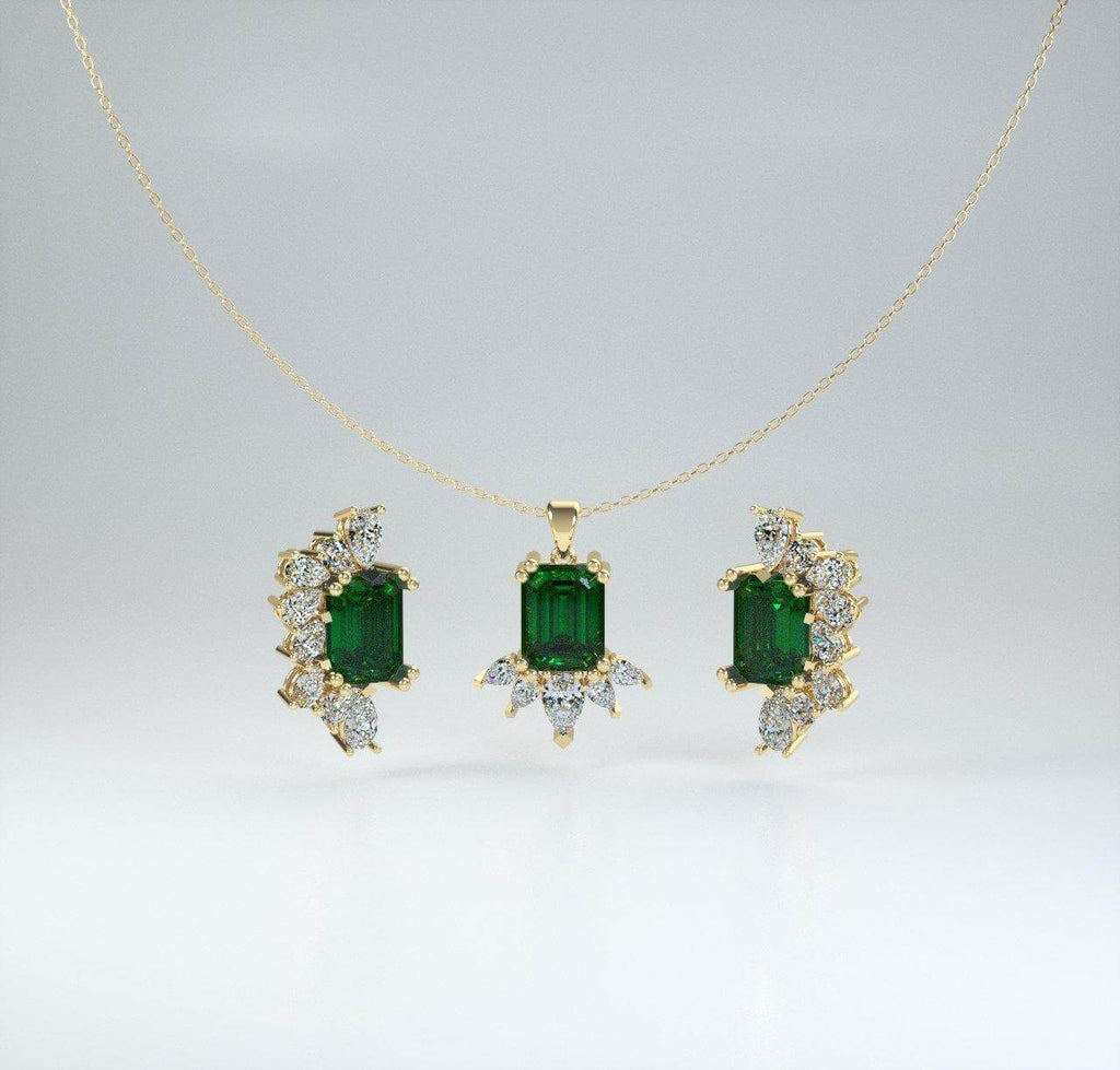 Emerald Earring The Earth collection Designed by Tanin - Trendolla Jewelry