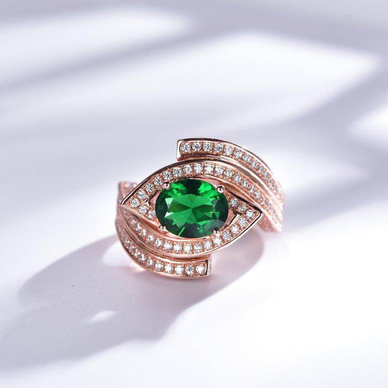 Emerald Green Oval Cut Ring - Trendolla Jewelry