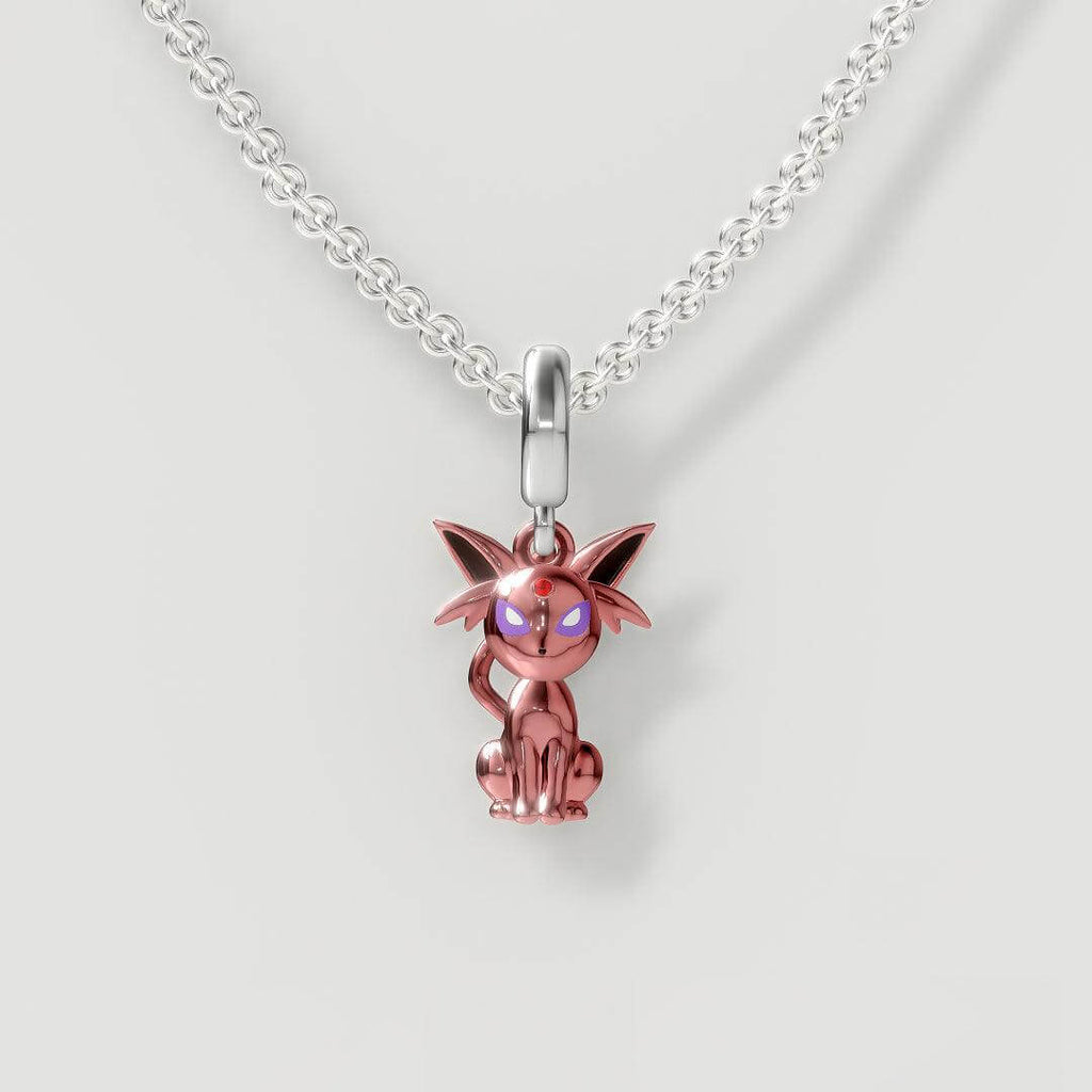 Espeon Umbreon Pokemon Pandora Fit Charm Necklace, 925 Sterling Silver - Trendolla Jewelry