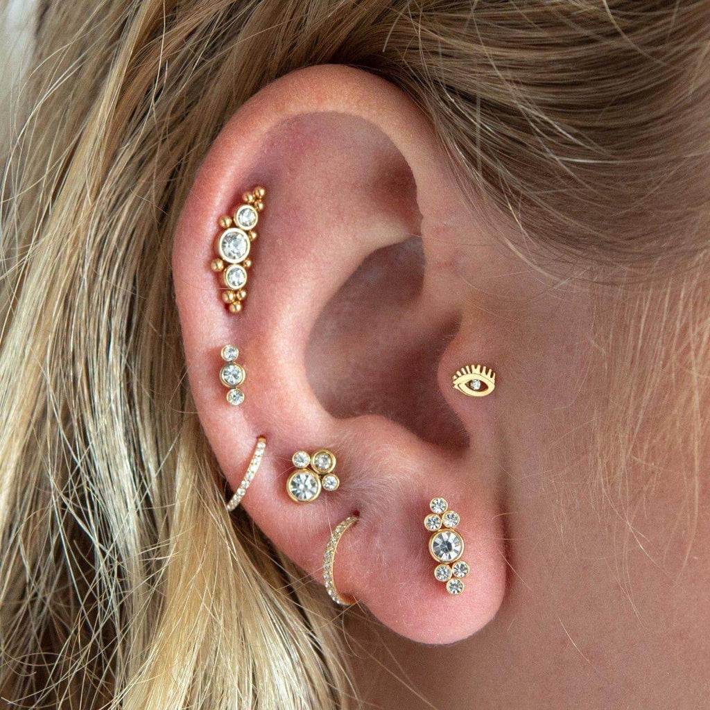 Eye Piercing Barbell Earrings Ball Back Earrings Nap Earrings - Trendolla Jewelry