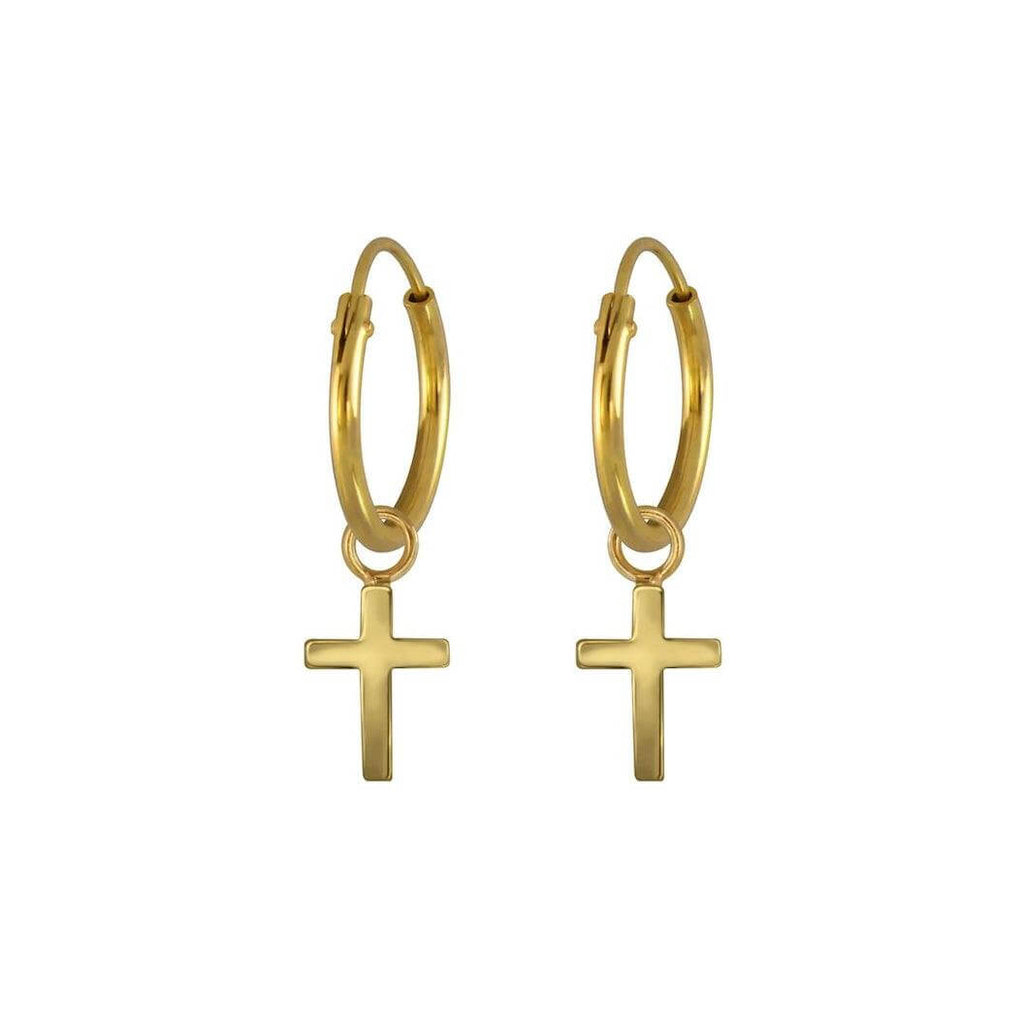 Faith Cross Hoop Earrings - Trendolla Jewelry