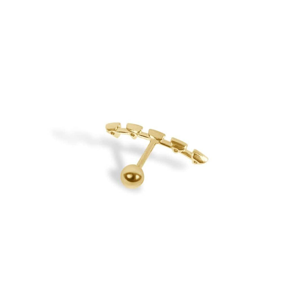 Gold Plated Hero Barbell Barbell Earrings Ball Back Earrings Nap Earrings - Trendolla Jewelry