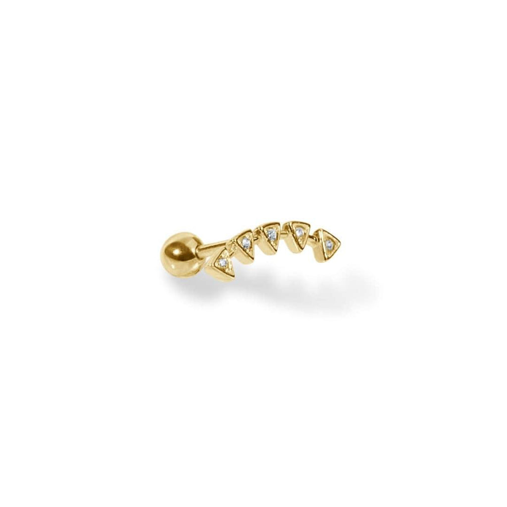 Gold Plated Hero Barbell Barbell Earrings Ball Back Earrings Nap Earrings - Trendolla Jewelry