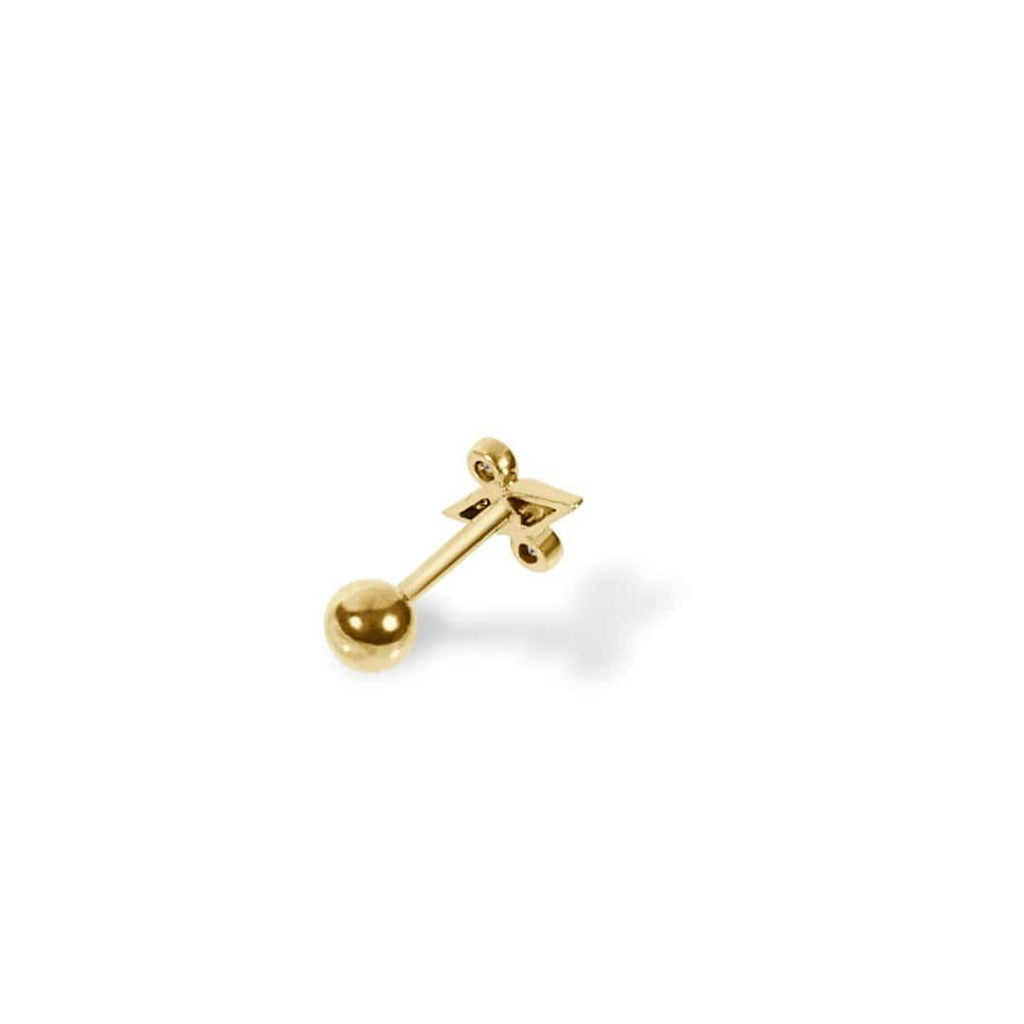Gold Plated Marquis Barbell Earrings Ball Back Earrings Nap Earrings - Trendolla Jewelry