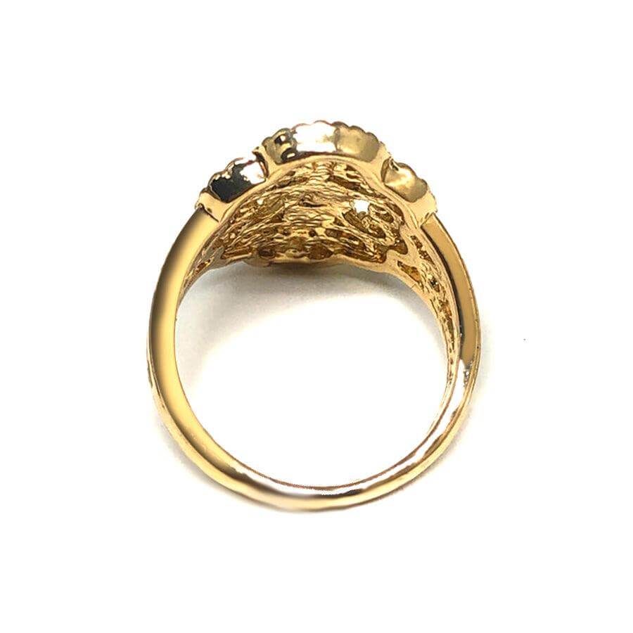 Gold Plated Yellow San Judas Ring Saint Jude Filigree Ring Anillo - Trendolla Jewelry