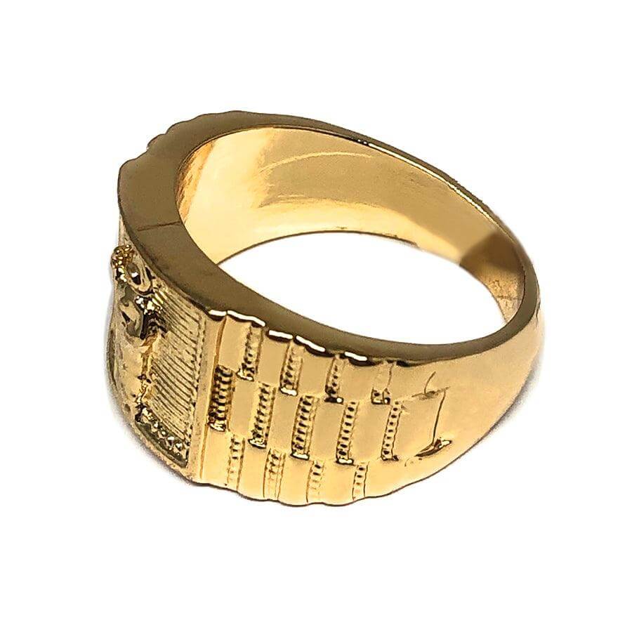 Gold Plated Yellow San Judas Ring  Saint Jude Ring Anillo - Trendolla Jewelry