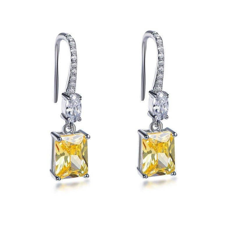 Yellow Diamond Earrings | Diamond Stud Earrings | Radiant Cut Diamond  Earrings