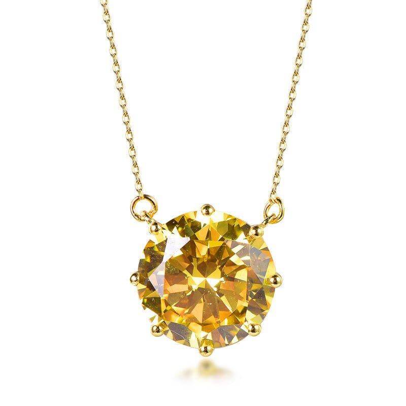 ChicSilver Women Necklace 925 Sterling Silver Necklace with November Yellow  Topaz Birthstone Pendant Halo Necklace Gift for Mom - Walmart.com