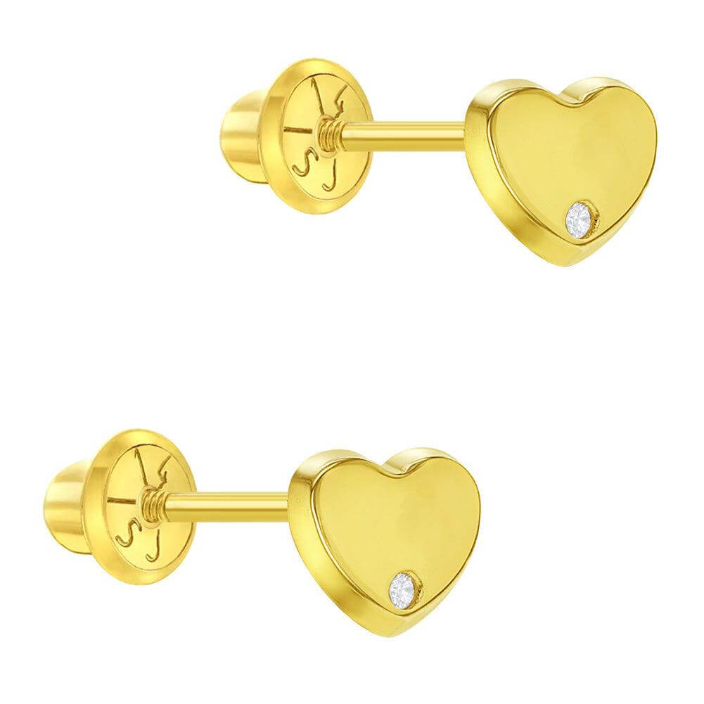 Heart Baby Children Screw Back Earrings - Trendolla Jewelry