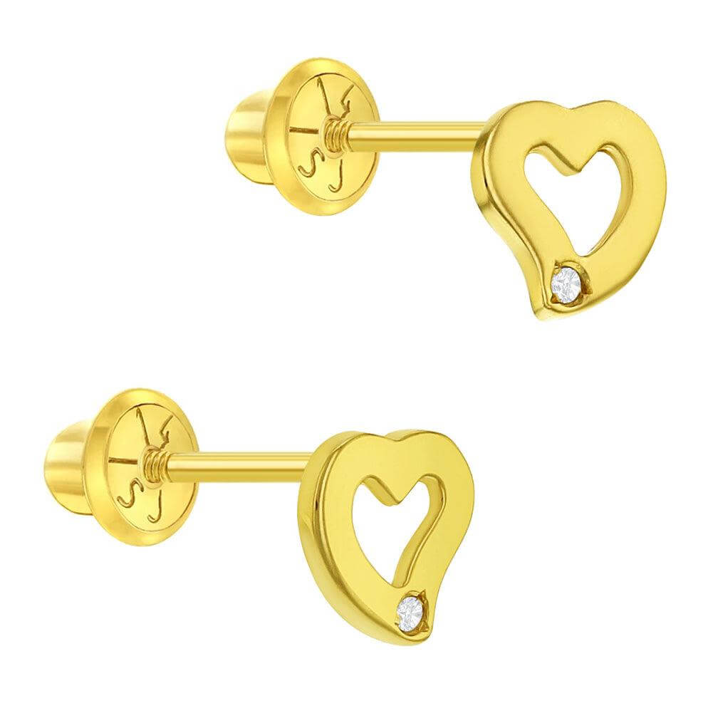 Heart Baby Children Screw Back Earrings - Trendolla Jewelry