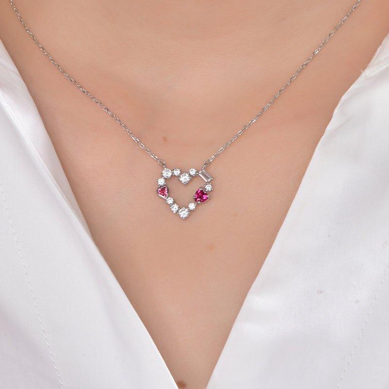 Heart Garnet Necklace - Trendolla Jewelry