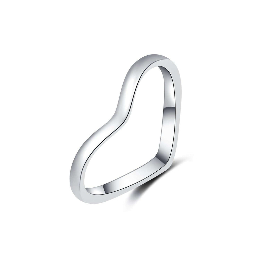 Sterling Silver Pointed Chevron Ring Promise Ring - Trendolla Jewelry