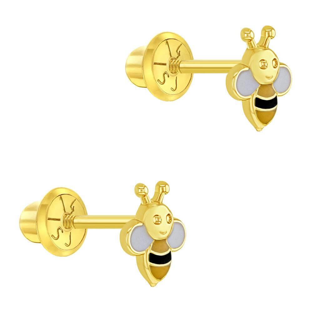 Honey Bee Baby Baby Children Screw Back Earrings - Trendolla Jewelry