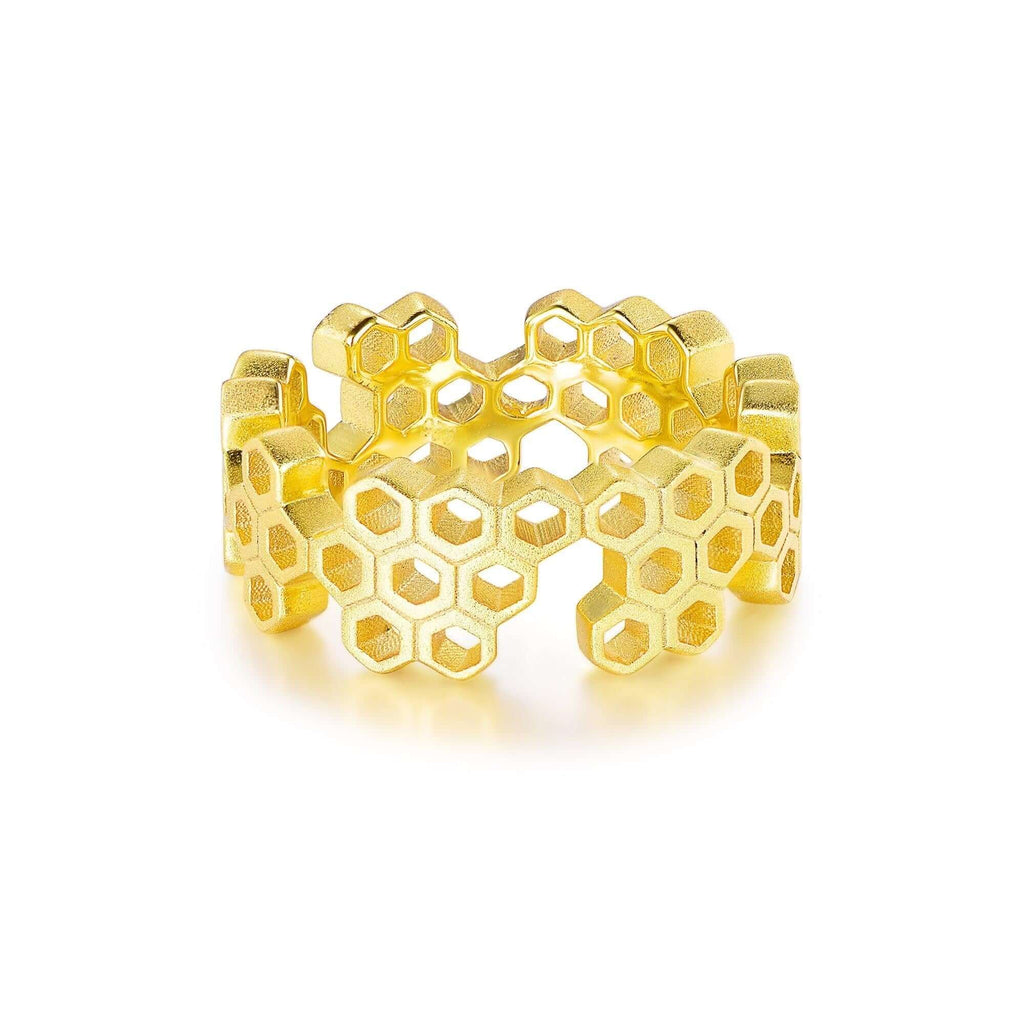 Honeycomb Band Ring Mak Collection - Trendolla Jewelry