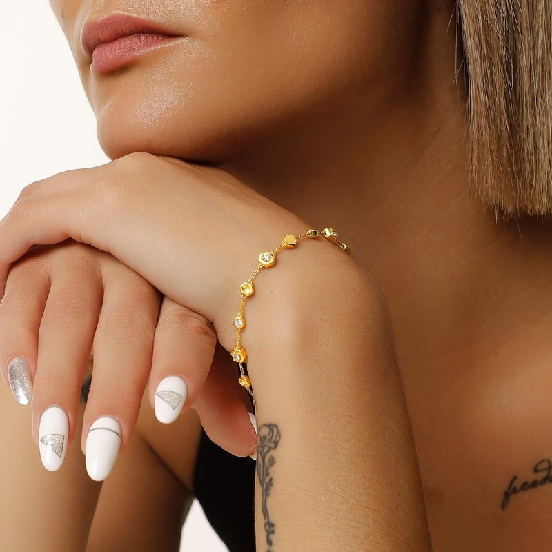 Honeycomb Dangle Bracelet Mak Collection - Trendolla Jewelry