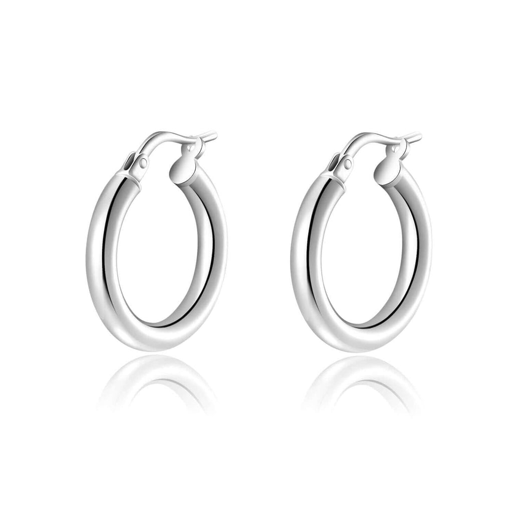 Hoop Earrings 18ct White Gold Plated Vermeil on Sterling Silver of Trendolla - Trendolla Jewelry