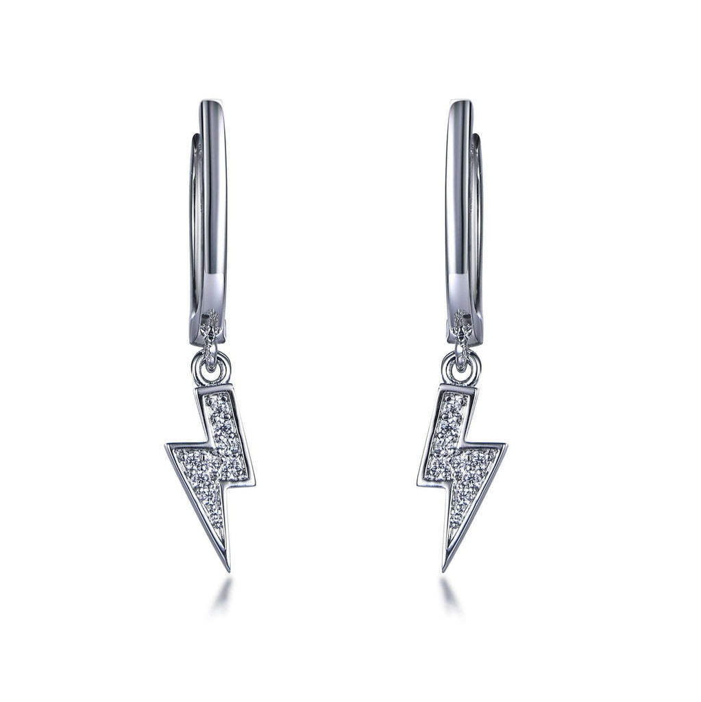 Hoop Earrings with Charm Flash Cubic Zirconia - Trendolla Jewelry