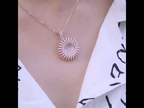 Diamond Sun Flower Necklace