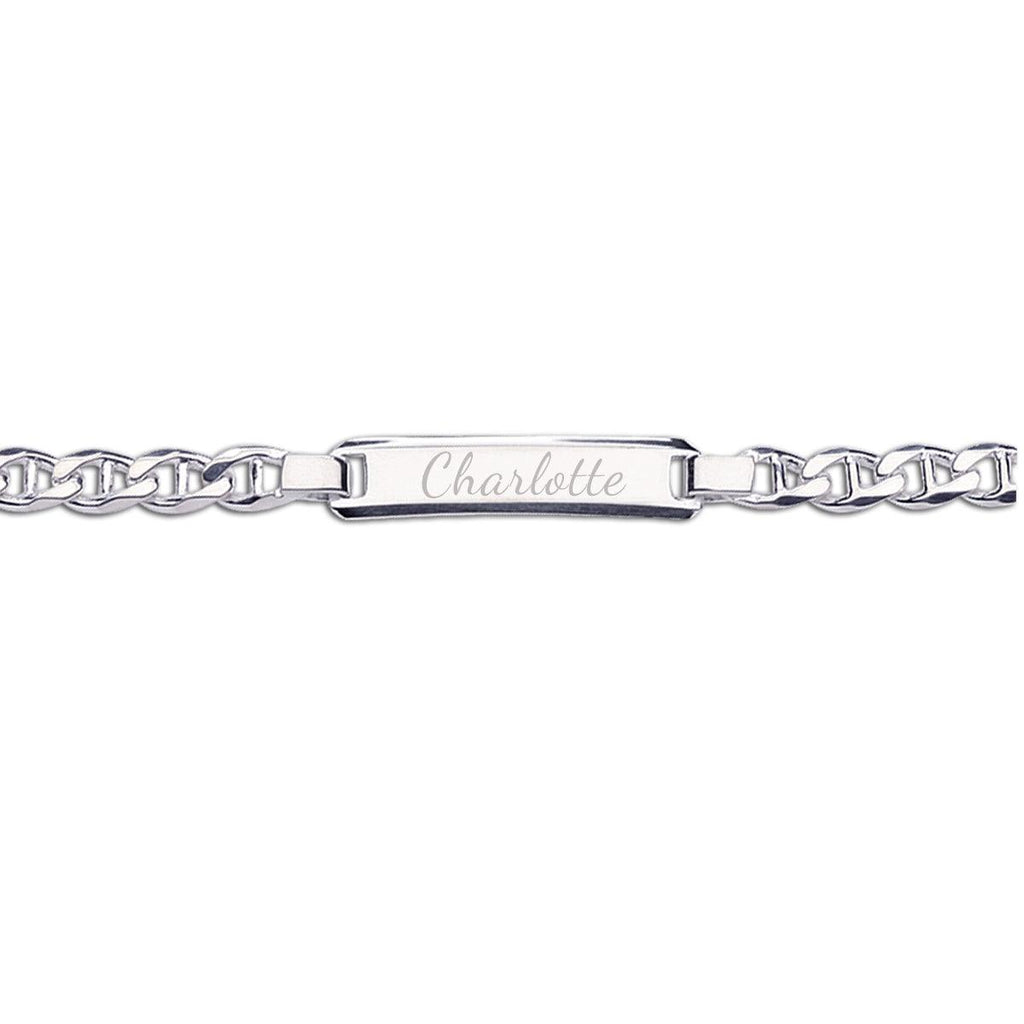 ID Bracelet (Classic) Engraved FREE - Sterling Silver I.D. Bracelet for Kids - Trendolla Jewelry