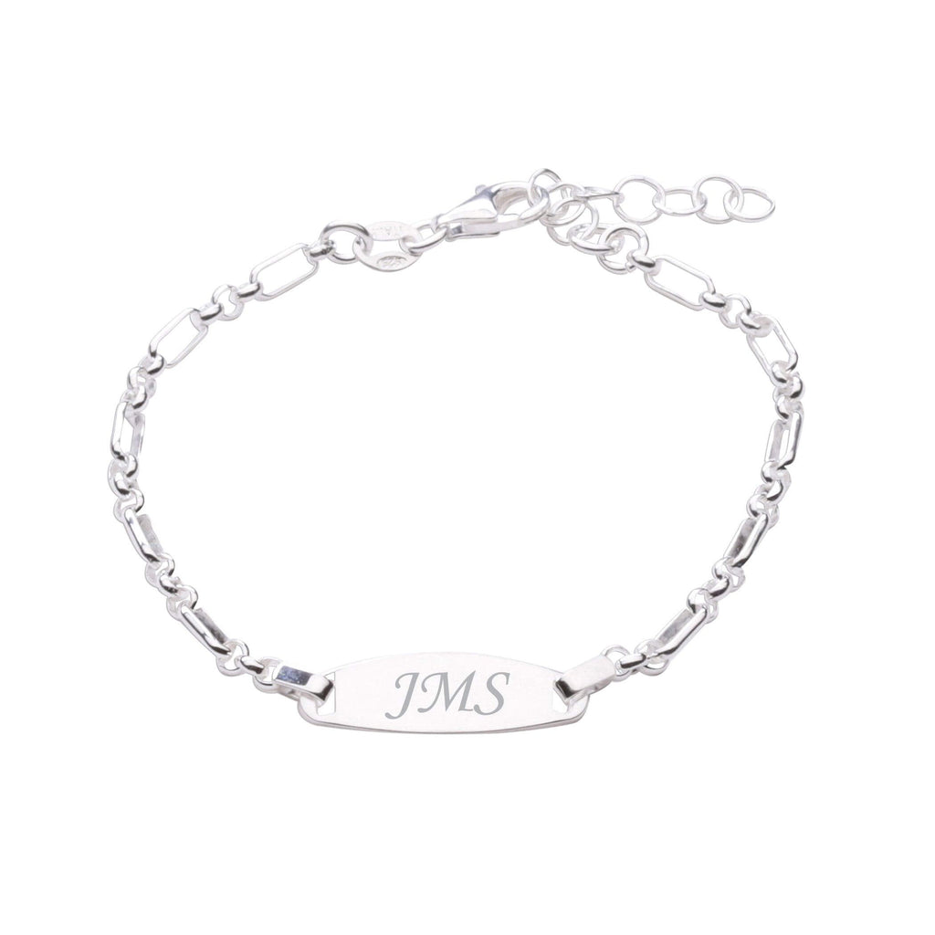 ID Bracelet (Oval) Engraved FREE - Sterling Silver I.D. Bracelet for Kids - Trendolla Jewelry