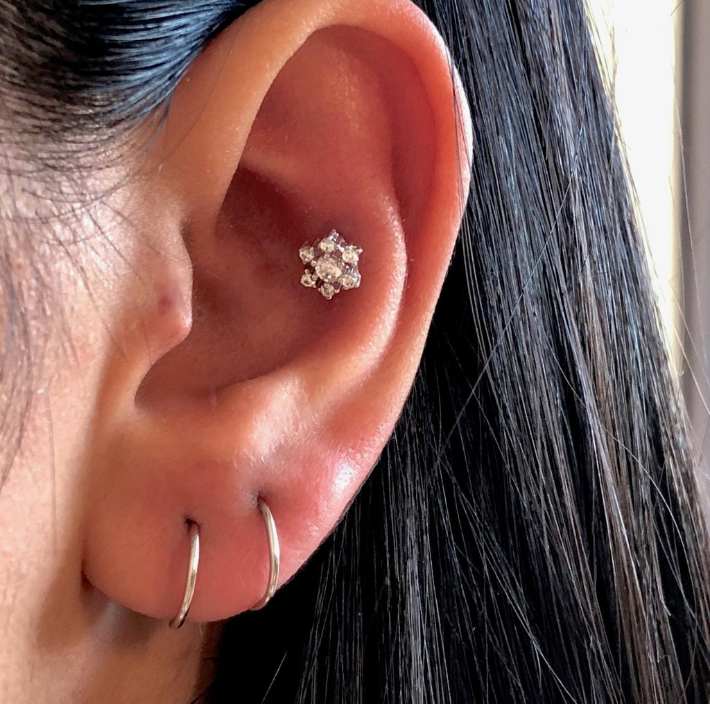 Trendolla Sparkle Frost Flat Back Cartilage Earrings