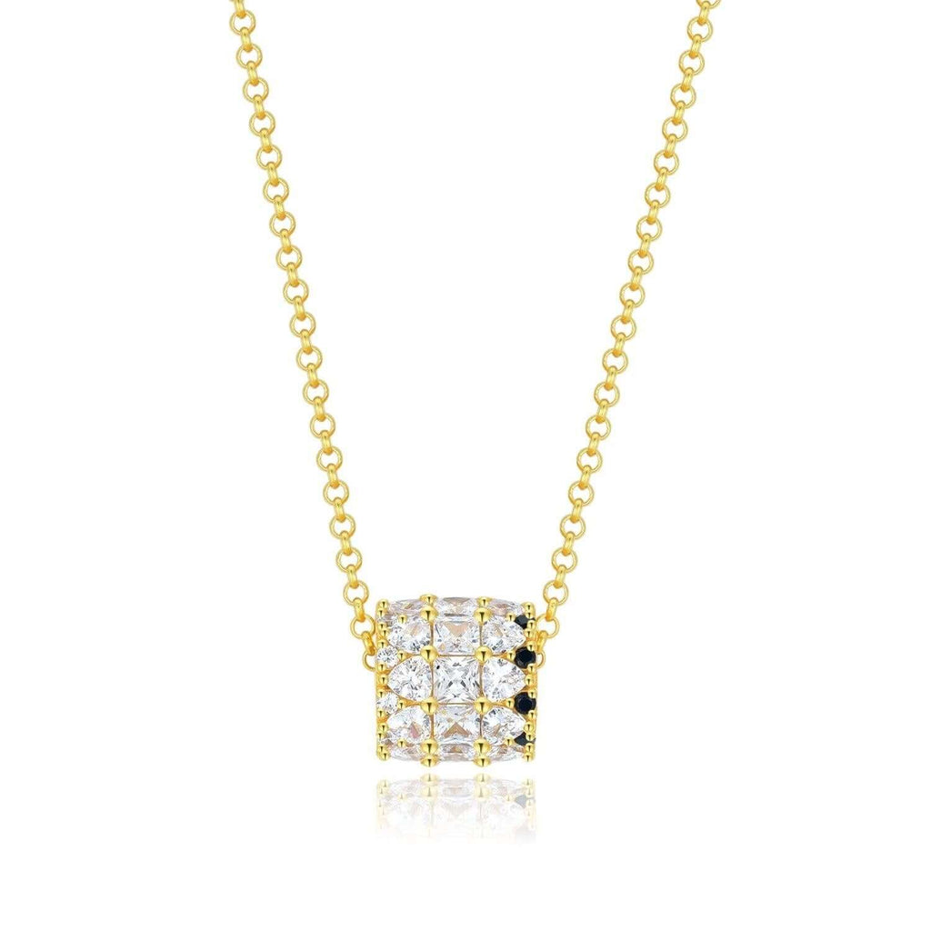 IMPERIAL CROWN NECKLACE, SM, ROLLINS ROYALE by Nathaniel Rollins, Cubic Zirconia Diamond 18ct Gold Plated Vermeil on Sterling Silver of Trendolla - Trendolla Jewelry