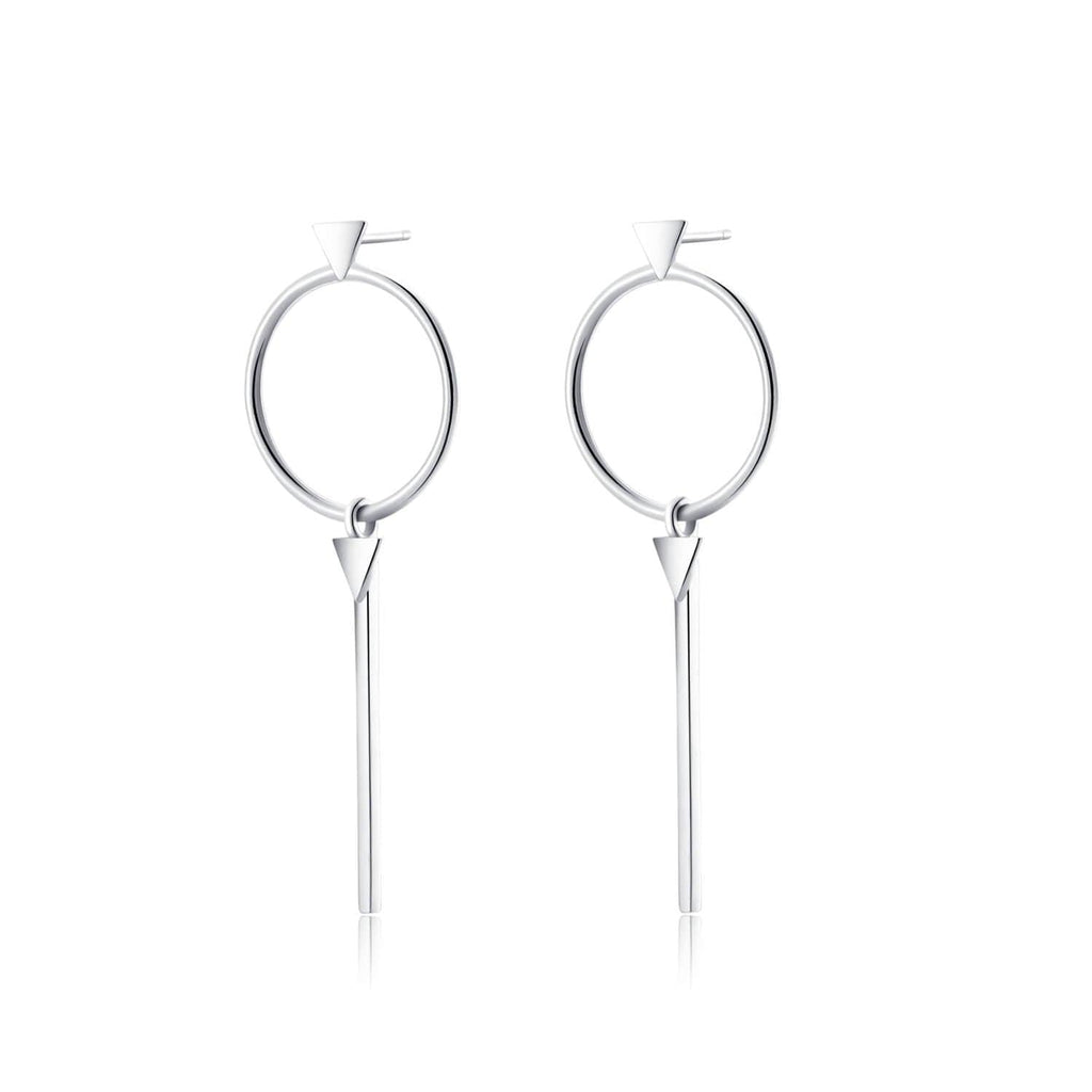 Keys Earrings 18ct White Gold Plated Vermeil on Sterling Silver of Trendolla - Trendolla Jewelry