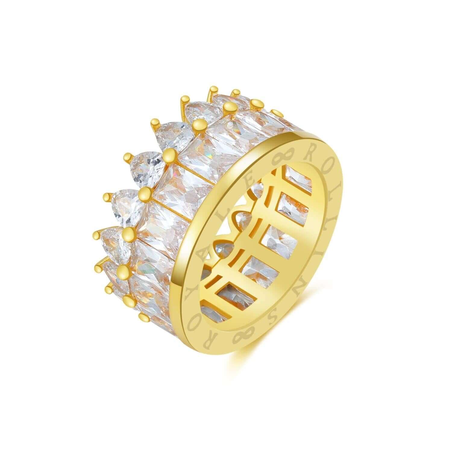 Men's Rings | Steel Two Tone Crown Casting Rings | Glitters.co.nz