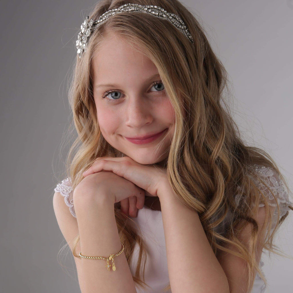 Lenox - 14K Gold Plated Cross Bracelet for Girls - Trendolla Jewelry