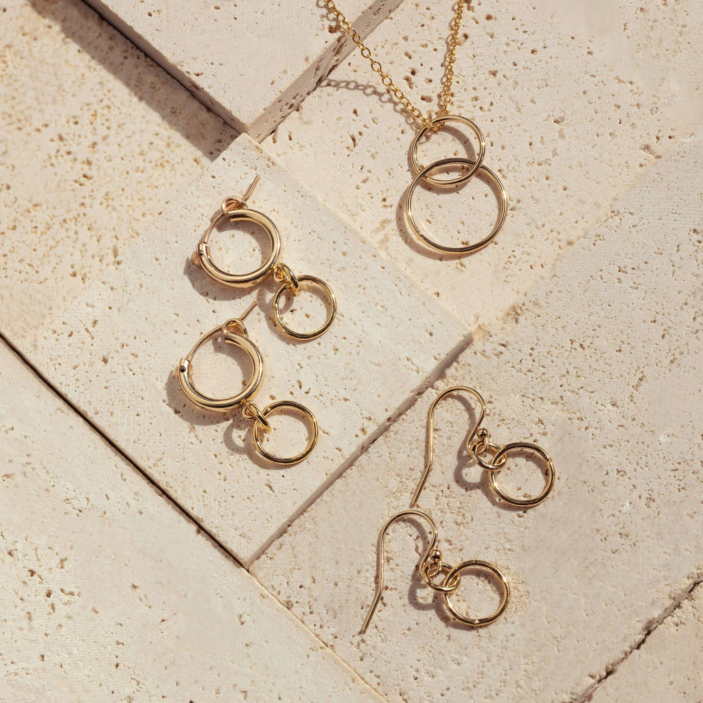 Link of Love Dangle Hoop Earrings - Trendolla Jewelry
