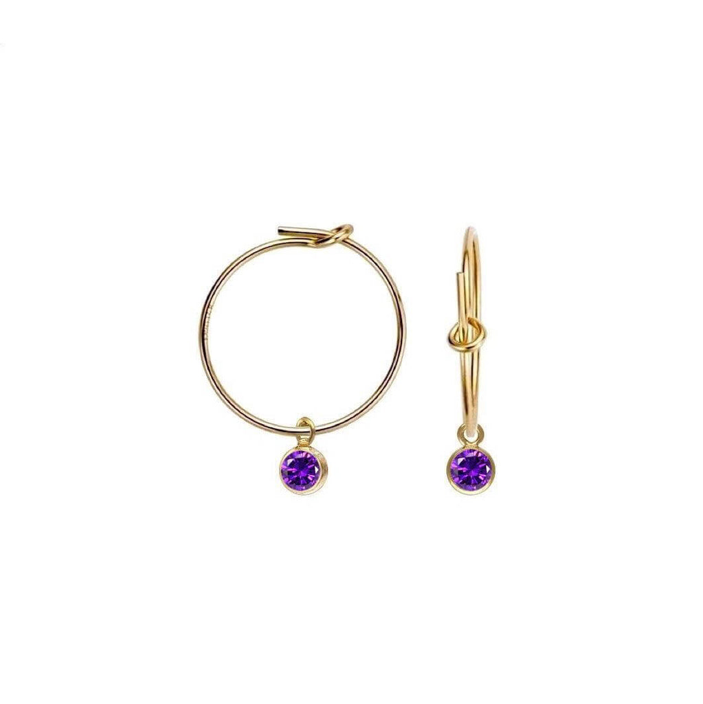 Little Amethyst Hoop Earrings - Trendolla Jewelry