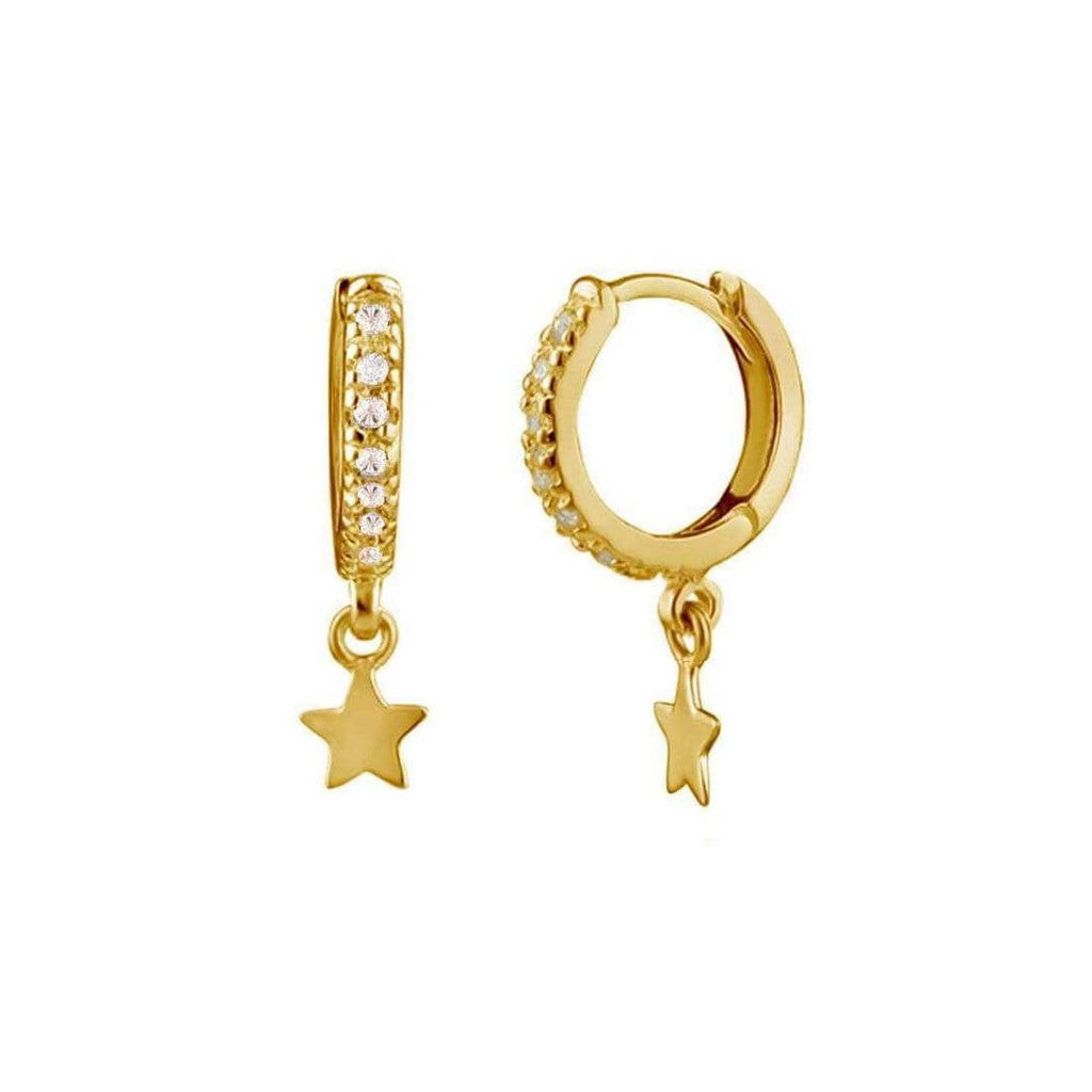 Luxe Star Pave Huggies Earrings - Trendolla Jewelry