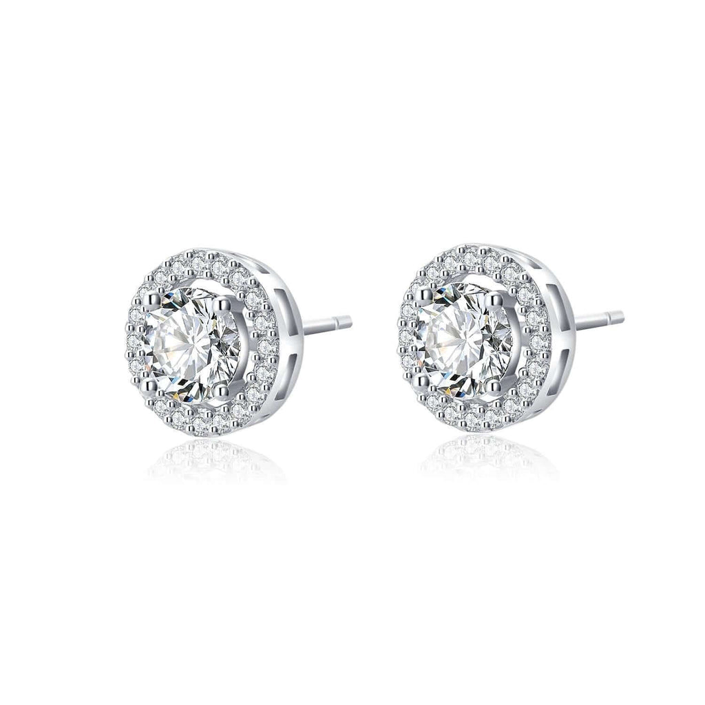 Mercury Earrings Cubic Zirconia Diamond 18ct White Gold Plated Vermeil on Sterling Silver of Trendolla - Trendolla Jewelry
