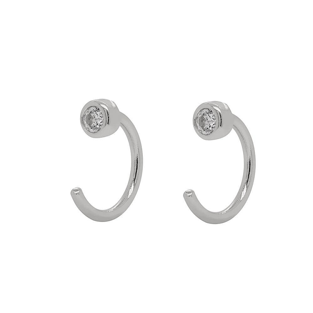 Mini Bezel Huggies Earrings - Trendolla Jewelry