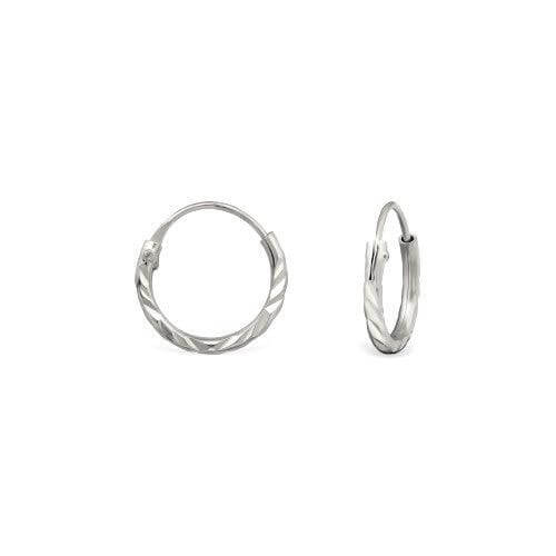 Mini Diamond Cut Hoop Earrings - Trendolla Jewelry