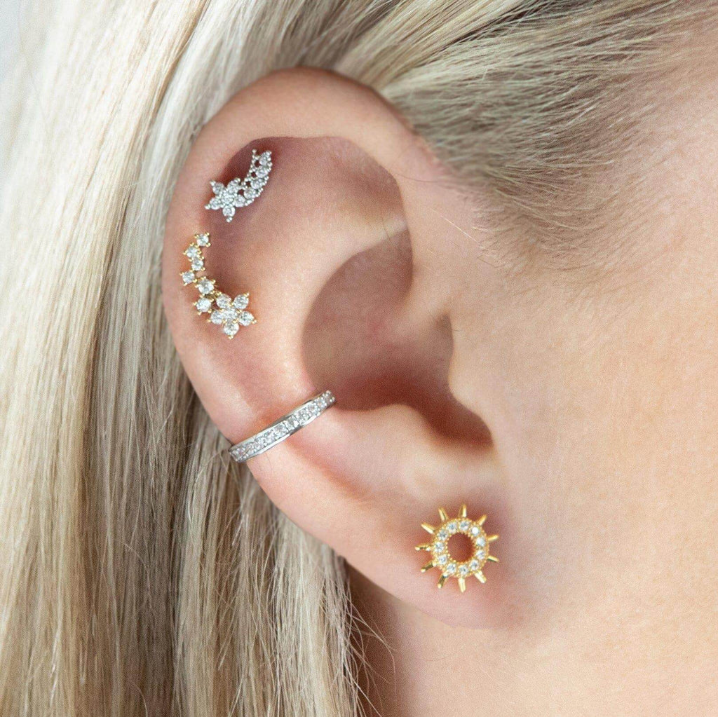 Mini Meteor Piercing Barbell Earrings Ball Back Earrings Nap Earrings - Trendolla Jewelry