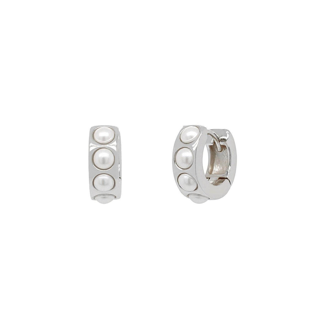 Mini Pearl Huggies Earrings - Trendolla Jewelry