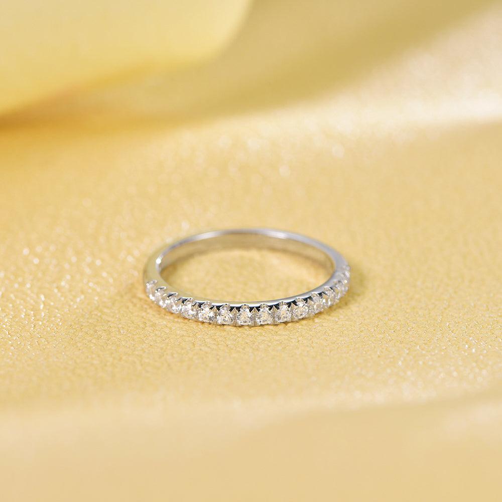 Mini Round Cut Cubic Zirconia Diamond Eternity Engagement Ring - Trendolla Jewelry
