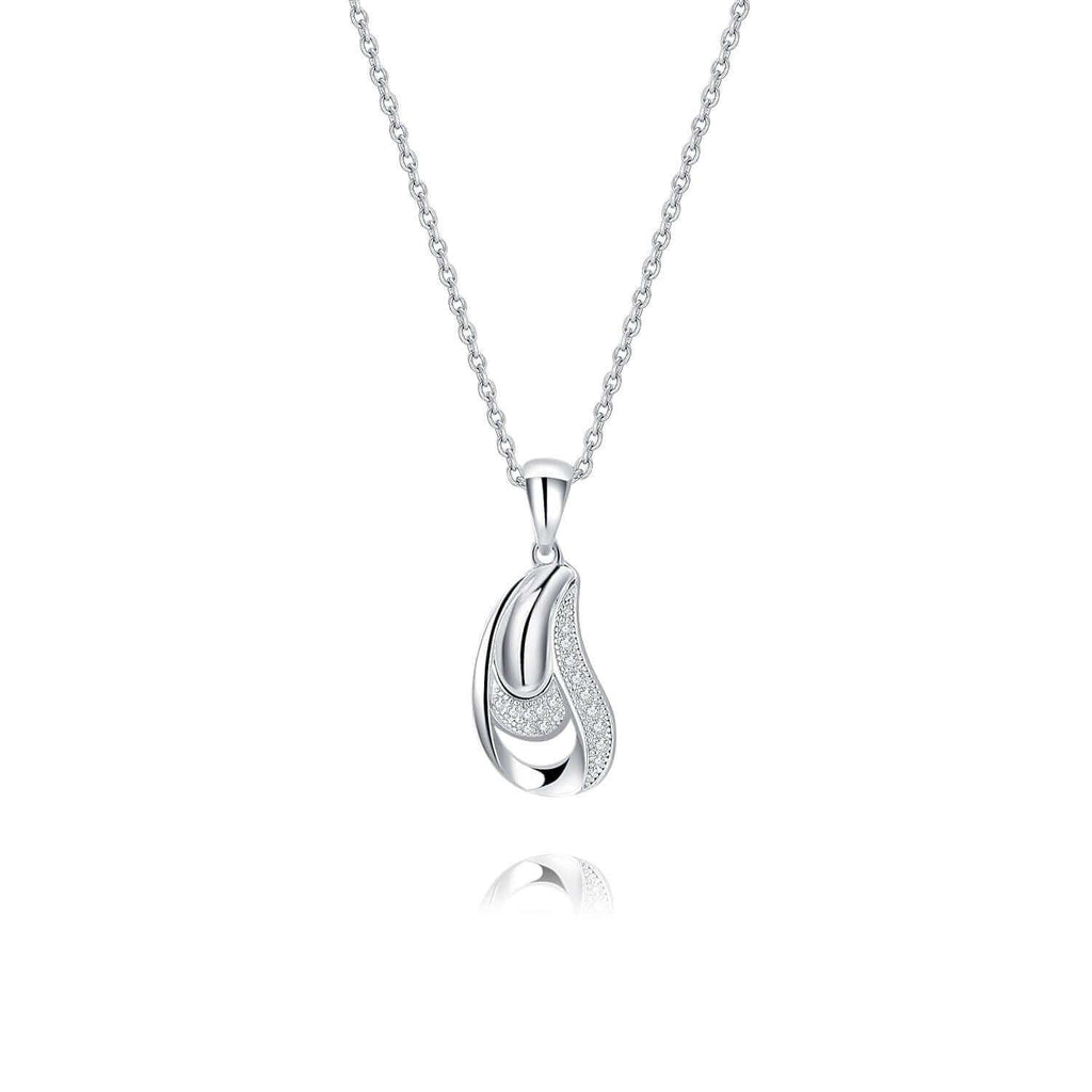 Mussel Necklace 18ct White Gold Plated Vermeil - Trendolla Jewelry