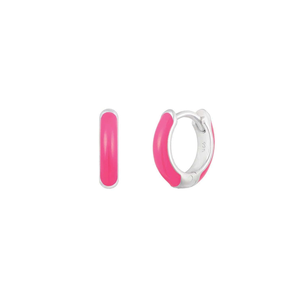 Neon Pink Huggie Hoop - Trendolla Jewelry
