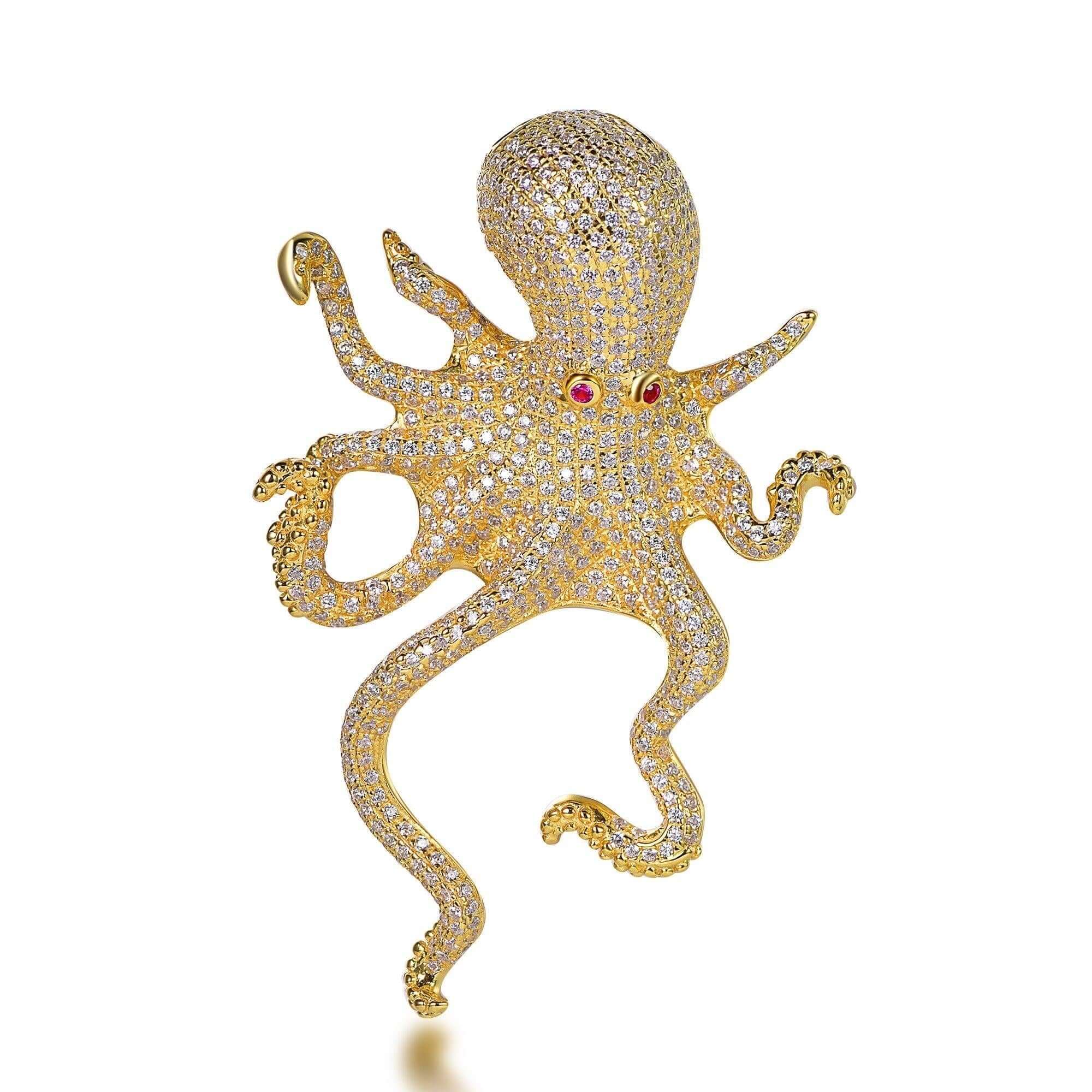 Octopus Pendant Fit Charm 925 Sterling Silver