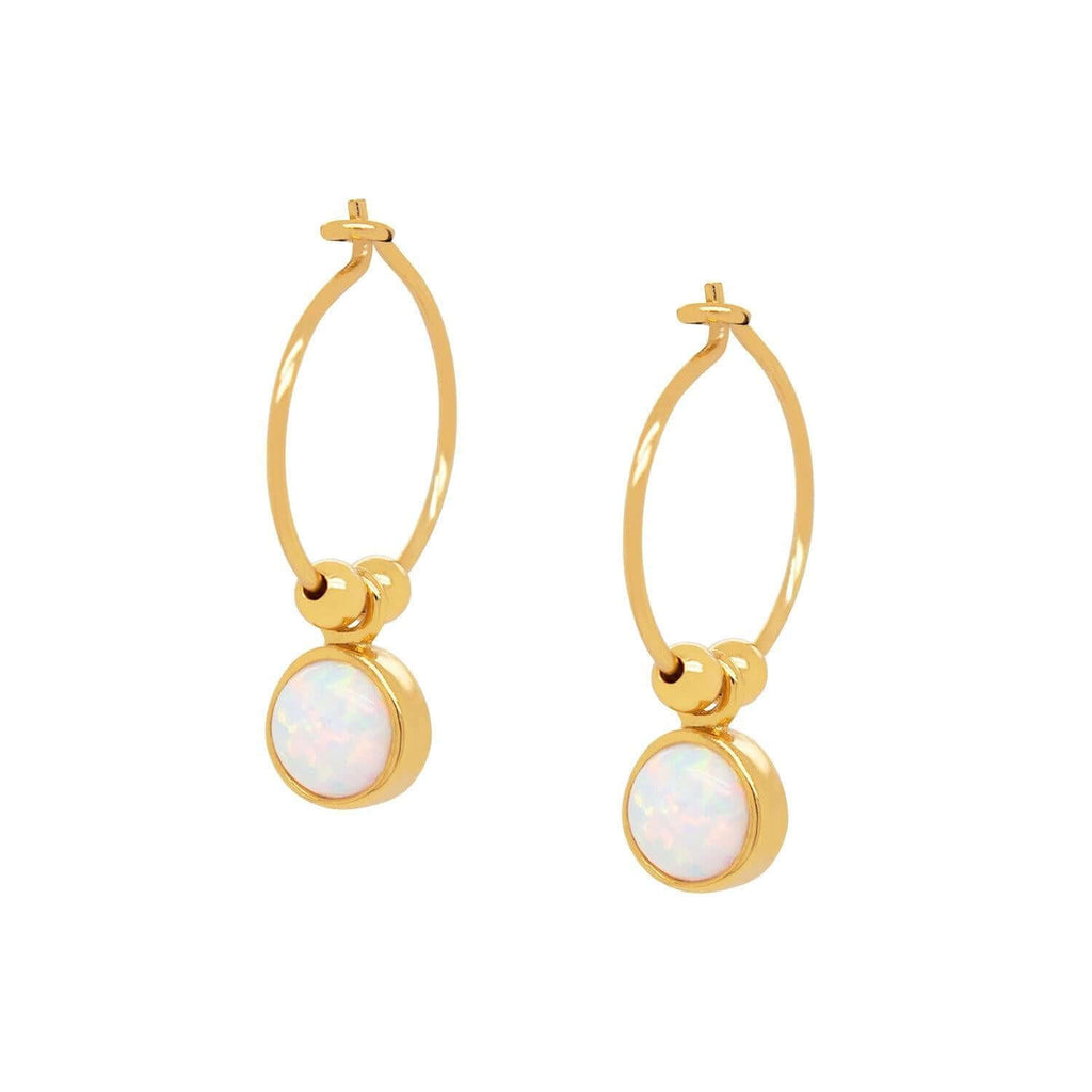 Opal Hoop Earrings - Trendolla Jewelry