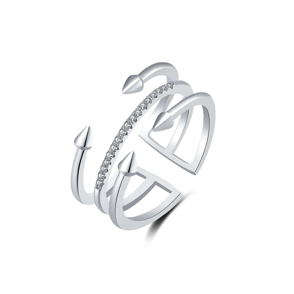 Open Circle Karma Promise Statement Ring Diamond Sparkle Stacking Ring - Trendolla Jewelry