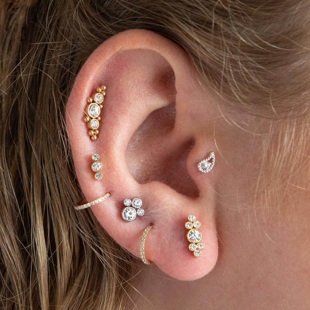 Paisley Piercing Barbell Earrings Ball Back Earrings Nap Earrings - Trendolla Jewelry