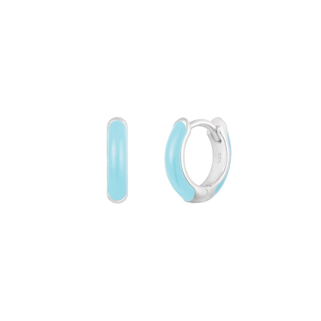 Paradise Blue Huggie Hoop - Trendolla Jewelry