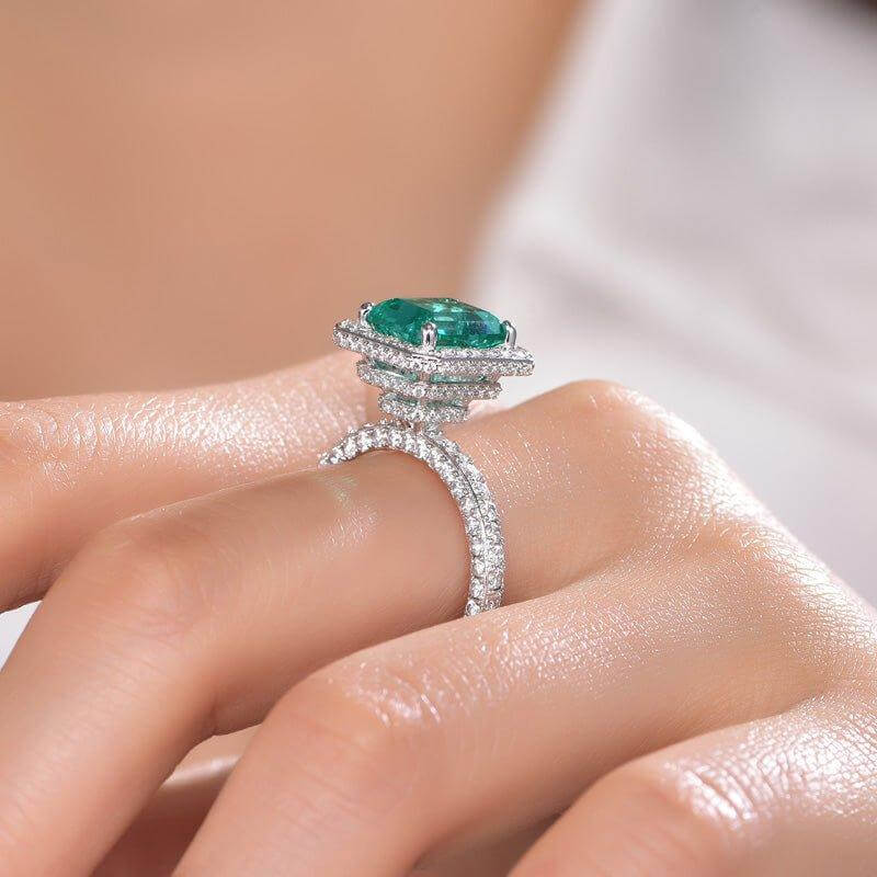 Paraiba Tourmaline Radiant Cut Engagement Ring - Trendolla Jewelry
