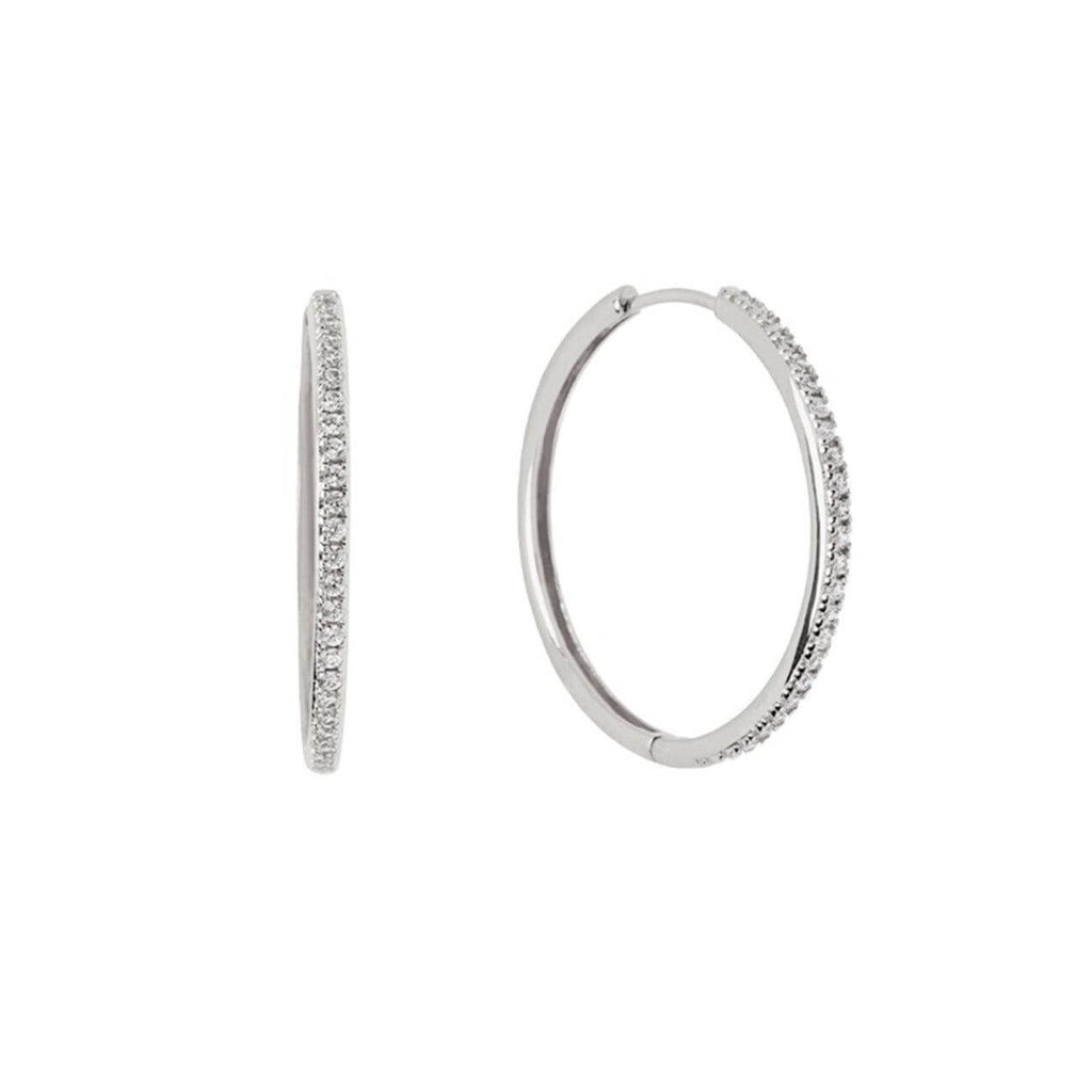 Pave Big Hoop Earrings - Trendolla Jewelry